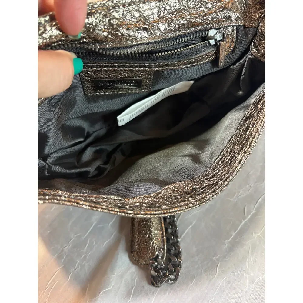Caterina Lucchi Metallic Bronze Clutch with Chain Shoulder Strap - Picture 12 of 16